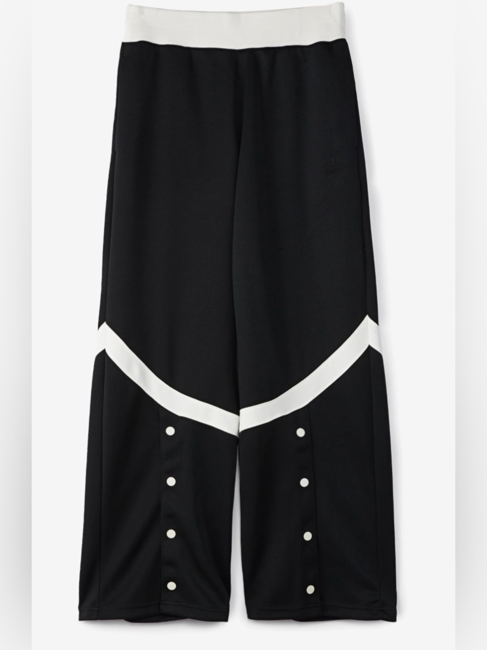Air Jordan Heritage Black Wide-Leg Track Pants with White Stripe Detail
